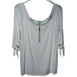 ♪♫♥ NWT ♥♪♫ White Calvin Klein Blouse - 3/4 Sleeve